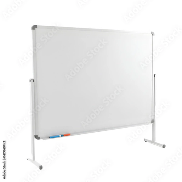 Fototapeta Create Ideas on a Freestanding Whiteboard with a Transparent Background