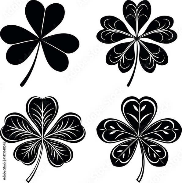 Obraz shamrock-vector-silhouette illustration