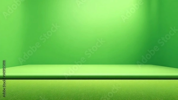 Obraz Bright Green Backdrop for Creative Projects and Photography, Ideal for Video and Studio Use
