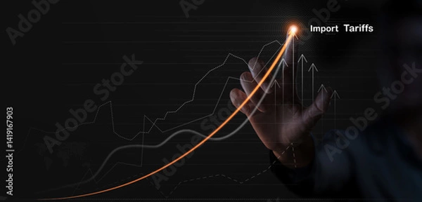 Fototapeta Import Tariff Growth Chart