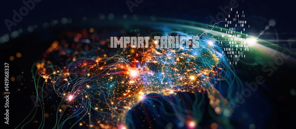 Fototapeta Digital Import Tariff Map
