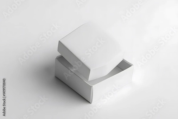 Fototapeta Blank Cardboard Box Mockup: A Versatile, Empty Package for Design Presentation, Ideal for Packaging Showcase, Perfect for Branding and Marketing, Ready for Customization, Simple Packaging Solutions.