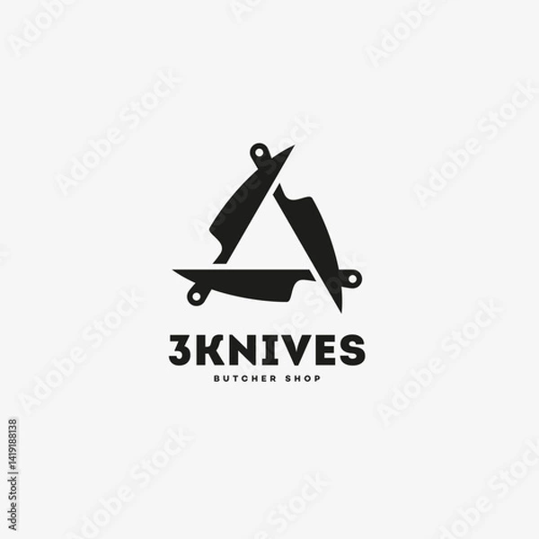 Obraz Three knives logo