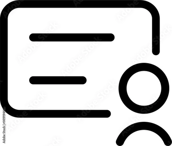 Obraz a black certificate icon