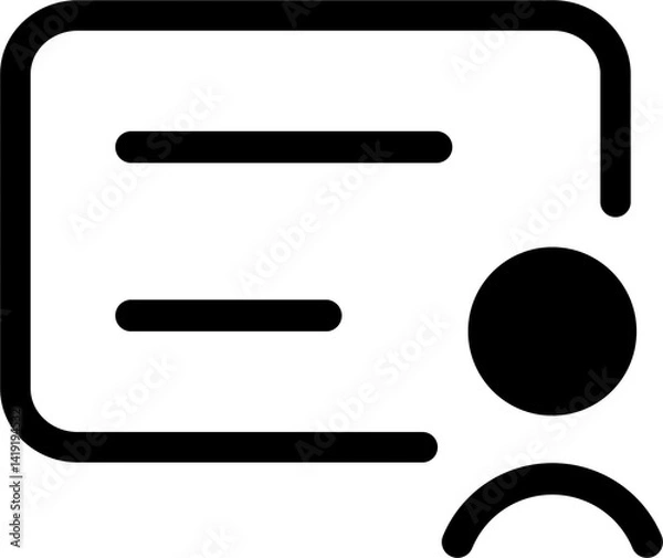 Obraz a black certificate icon