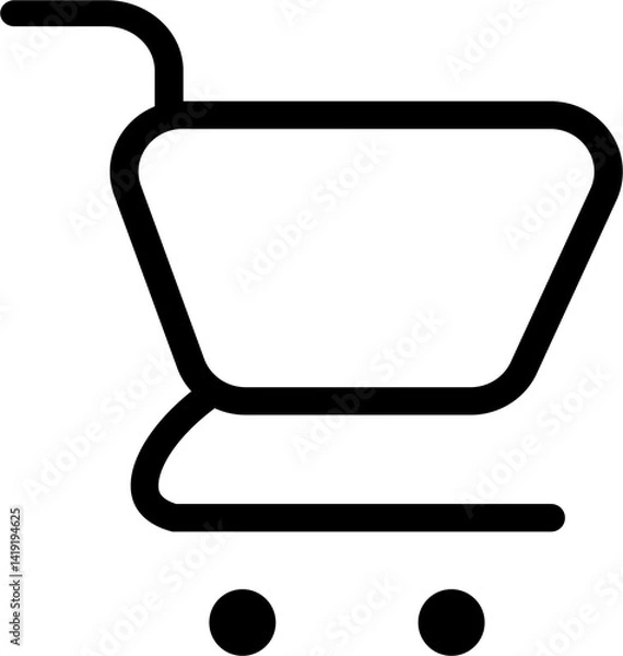 Obraz Black shopping cart icon