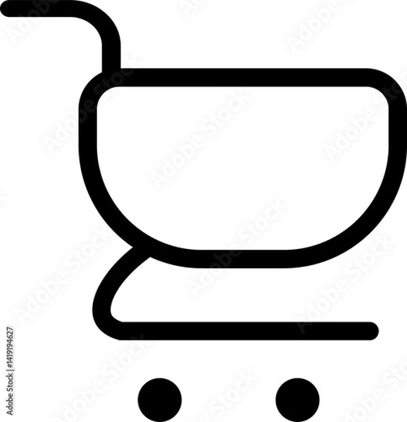 Obraz Black shopping cart icon