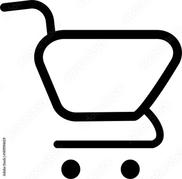 Obraz Black shopping cart icon