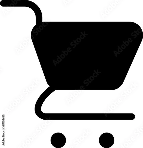 Obraz Black shopping cart icon