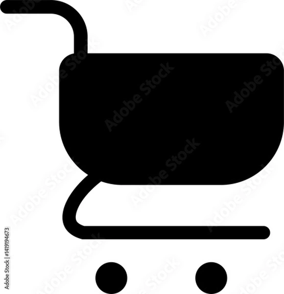 Obraz Black shopping cart icon