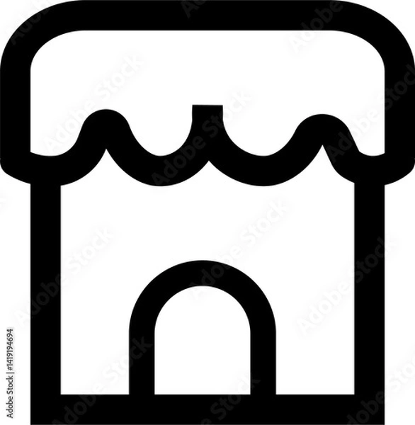Obraz Online black shopping store icon