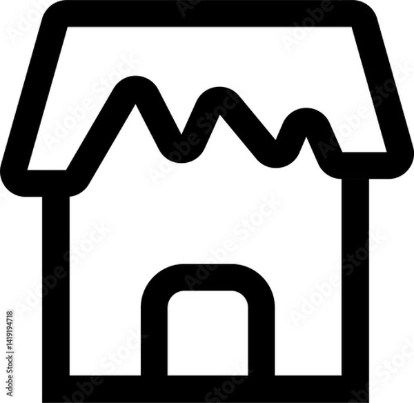 Obraz Online black shopping store icon