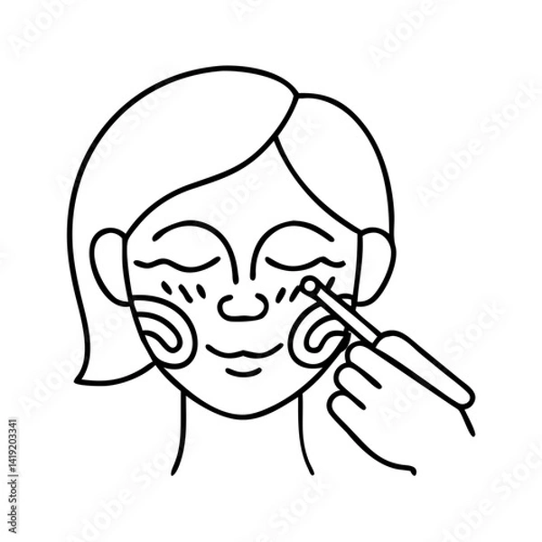 Fototapeta face painting icon, face painting line art - simple line art of face painting, perfect for face painting logos and icons