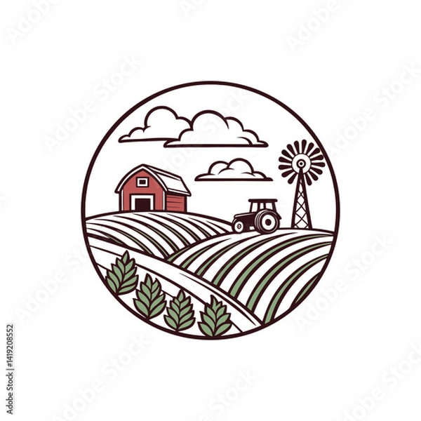Fototapeta agriculture logo design vector 