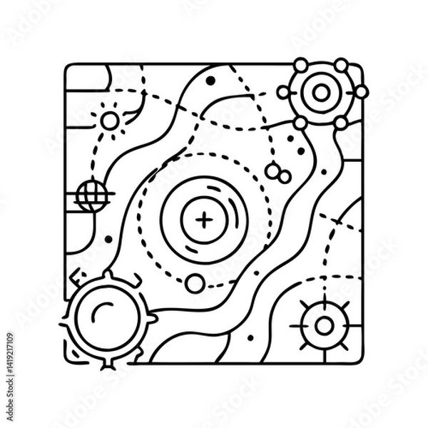 Fototapeta interstellar map icon, interstellar map line art - simple line art of interstellar map, perfect for interstellar map logos and icons