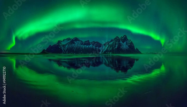 Obraz Stokksnes aurora panorama