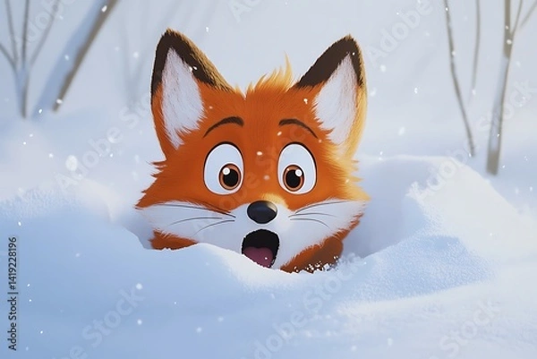 Obraz fox in the snow