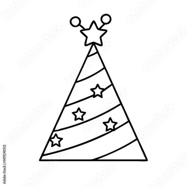 Fototapeta party hat icon, party hat line art - simple line art of party hat, perfect for party hat logos and icons
