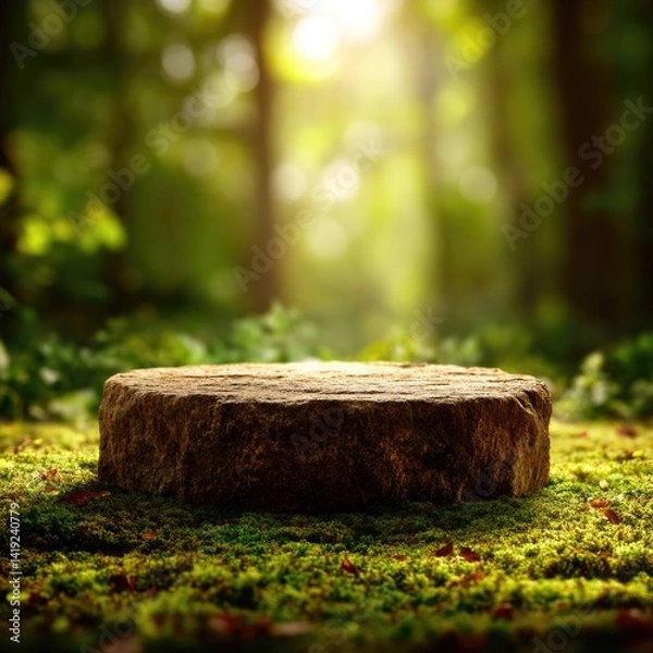 Obraz Central Rock in Mossy Forest