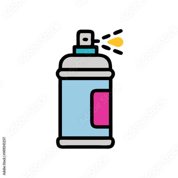 Fototapeta Spray Paint Can Icon Representing Graffiti Tool and Street Art Equipment