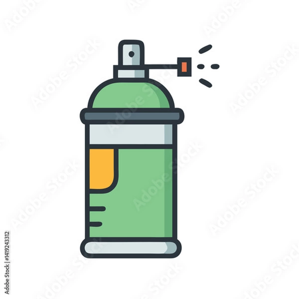 Fototapeta Spray Paint Can Icon Representing Graffiti Tool and Street Art Equipment