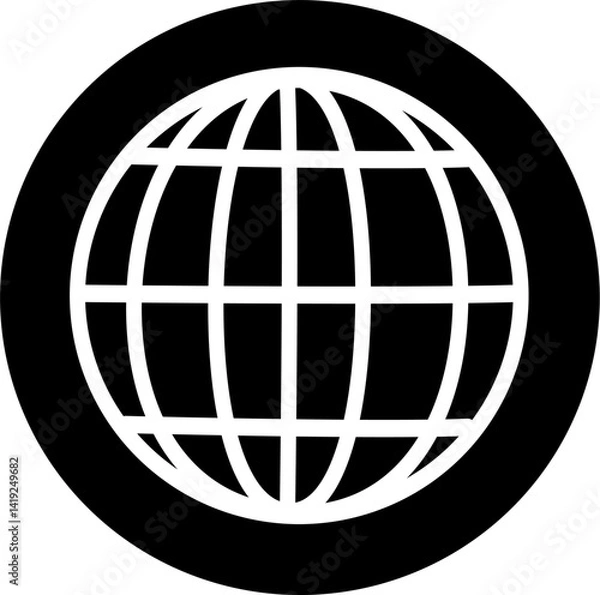 Fototapeta Globe vector  icon.  Vector graphics and not AI. Symbol, logo illustration. Replaceable vector design.