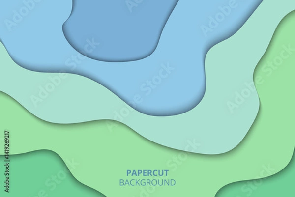 Obraz Minimal abstract papercut vector background with smooth layers