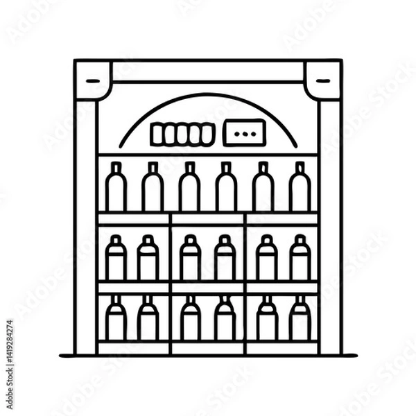 Fototapeta wine cellar icon, wine cellar line art - simple line art of wine cellar, perfect for wine cellar logos and icons