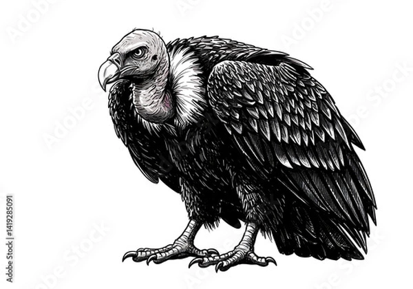Obraz perched vulture vector illustration