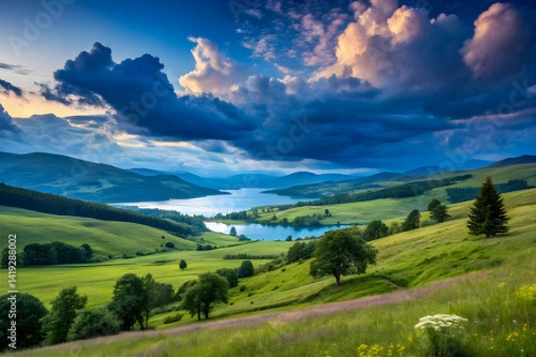 Fototapeta summer landscape in the mountains