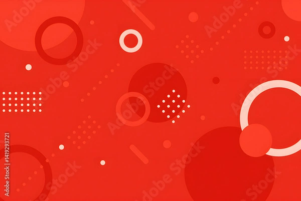 Fototapeta 幾何学模様の赤色のポップ背景