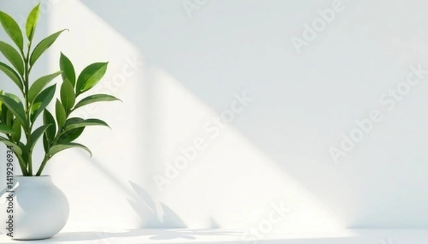 Fototapeta Clean minimalist aesthetic, pristine white backdrop, style, white, design