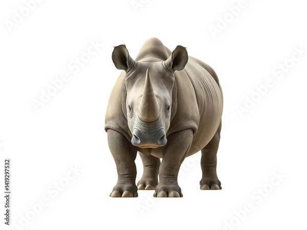Obraz A PNG Image of a Rhinoceros on a transparent background