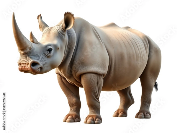 Obraz A PNG Image of a Rhinoceros on a transparent background