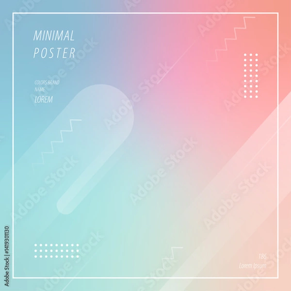 Obraz Minimal Gradient Poster with Abstract Geometric Shapes