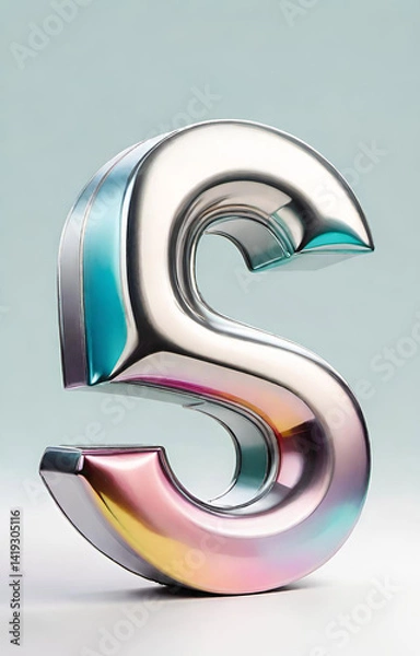 Obraz metal font letter s