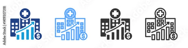 Fototapeta Revenue icon set multiple style collection