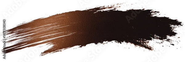 Obraz Bold brown brushstroke creates dynamic texture on white background
