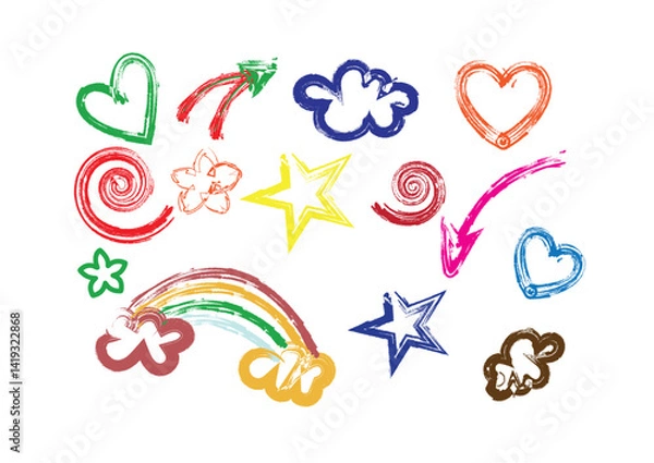 Fototapeta Grunge Style  colourful Arrows Vector Collection 