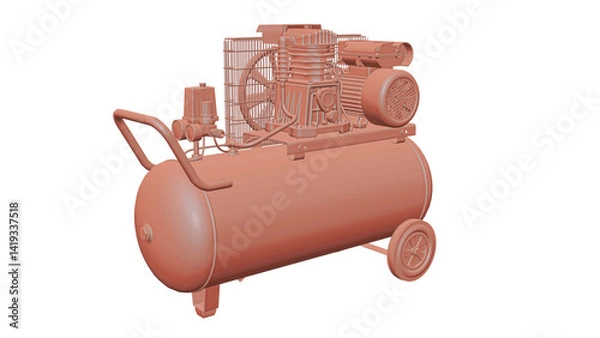 Fototapeta 3D Clay Render of Industrial Air Compressor