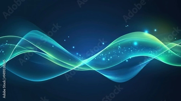 Fototapeta Dynamic glowing waves create an ethereal energy display.