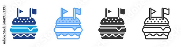 Fototapeta Independent Food icon set multiple style collection