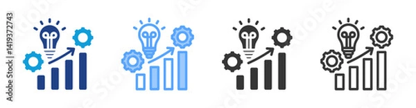 Fototapeta Strategic Level icon set multiple style collection