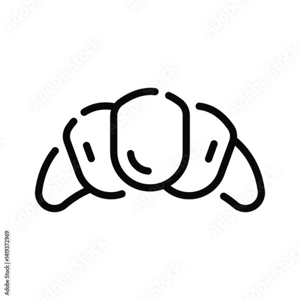 Fototapeta An icon of croissant bread designed in line style