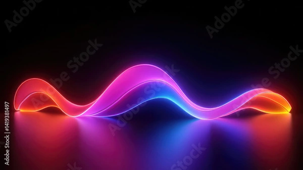 Obraz Neon Wave Abstract Background with Vibrant Colors