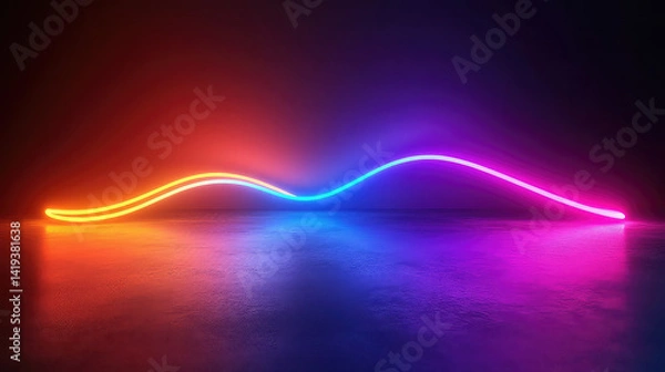 Obraz Neon Wave Abstract Background with Vibrant Colors