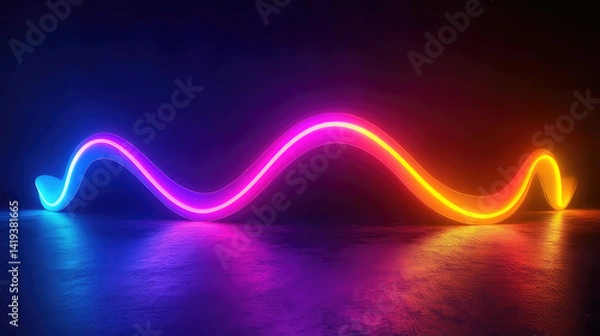Obraz Neon Wave Abstract Background with Vibrant Colors