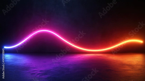 Obraz Neon Wave Abstract Background with Vibrant Colors