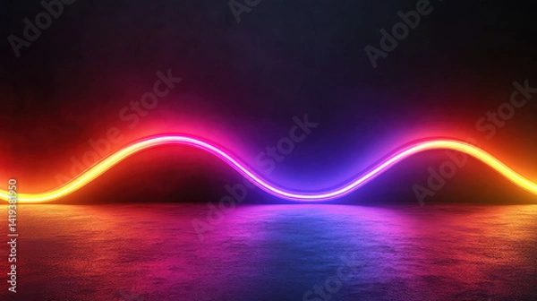 Obraz Neon Wave Abstract Background with Vibrant Colors