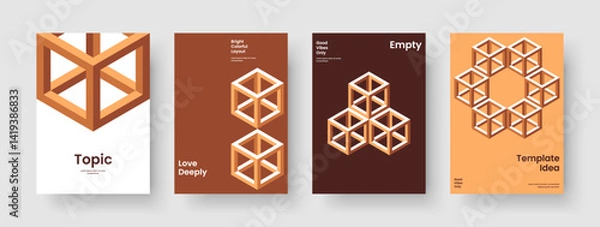 Obraz Isolated Brochure Design. Creative Poster Template. Geometric Banner Layout. Report. Background. Book Cover. Business Presentation. Flyer. Catalog. Notebook. Newsletter. Portfolio. Pamphlet